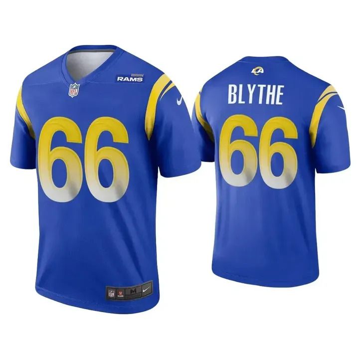 Men Los Angeles Rams 66 Austin Blythe Nike Royal Legend NFL Jersey